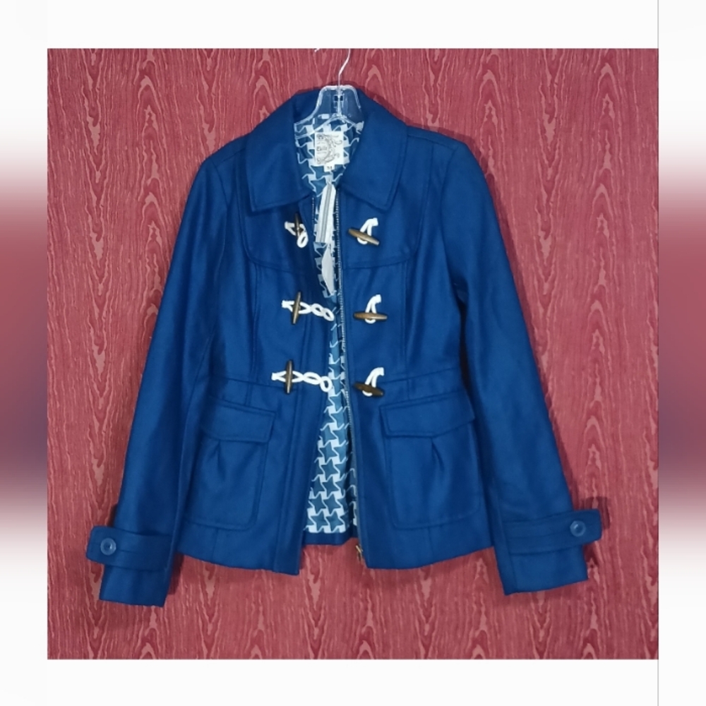 TULLE Blueish 2 Pockets Collared Full Zip Toggle Jacket Girl's M